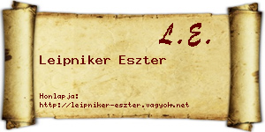Leipniker Eszter névjegykártya
